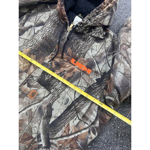 Carhartt Camo Jacket Large Hunting Workwear Duck Canvas Vintage Coat Zip Quilt - Picture 4 of 5
